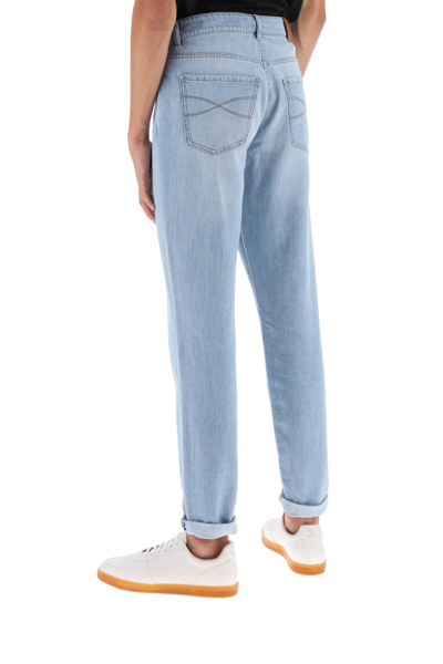 Brunello Cucinelli Traditional Fit Denim Jeans In Light Wash Denim