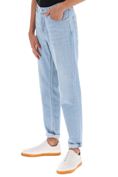 Brunello Cucinelli Traditional Fit Denim Jeans In Light Wash Denim