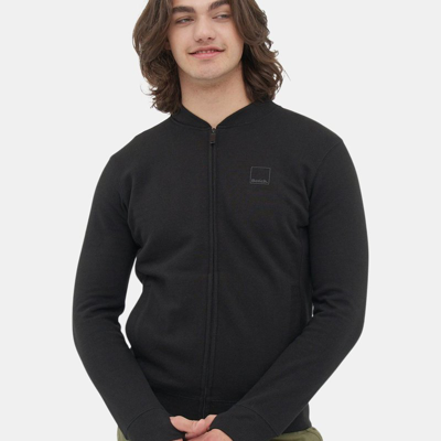 Shop Bench Dna Mens Vetal Pique Bomber Zip-up Sweatshirt In Black