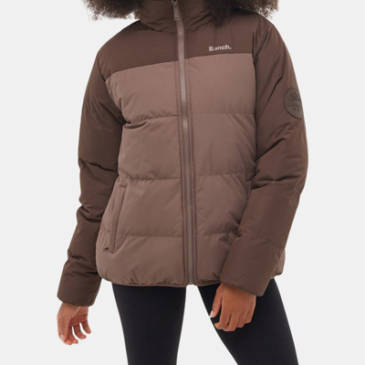Shop Bench Dna Womens Prarie Two-tone Puffer Jacket In Brown