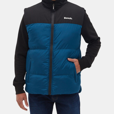 Shop Bench Dna Mens Marshy Puffer Vest In Blue