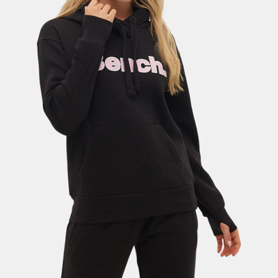 Shop Bench Dna Womens Tealy Outline Logo Hoodie In Black