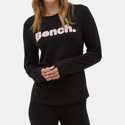 Shop Bench Dna Womens Jewelle Long Sleeve Logo Tee In Black