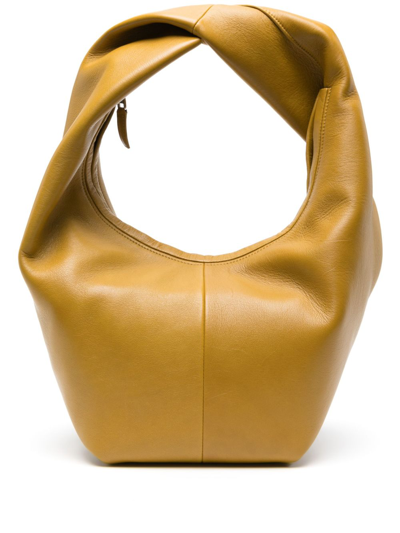 Shop Maeden Yellow Yela Leather Shoulder Bag