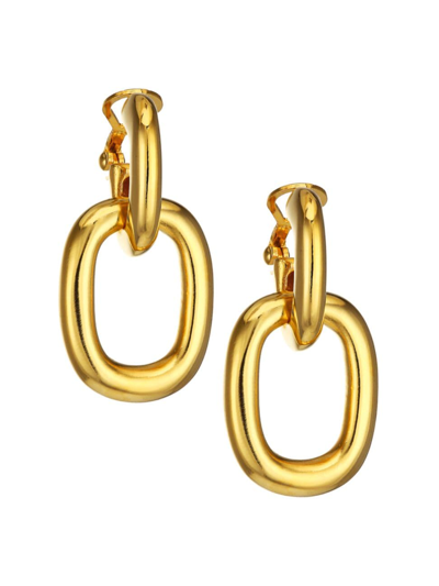 Shop Kenneth Jay Lane Women's Polished Doorknocker Earrings In Polished Gold
