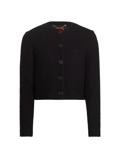 Shop Altuzarra Women's Bernadette Wool-blend Tweed Jacket In Black