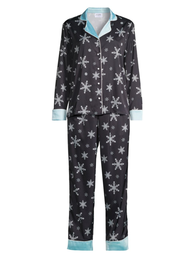 Shop Averie Sleep Women's Snowflake Two-piece Pajama Set In Snowflakes