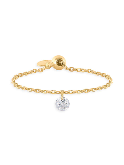 Shop Persée Women's Danaé 18k Yellow Gold & 1 Diamond Chain Ring