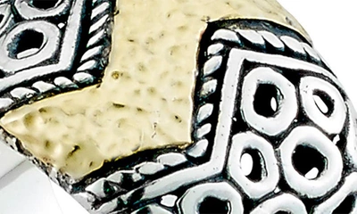 Samuel B. 18k Yellow Gold & Sterling Silver Lightning Strike Ring In Silver/ Gold
