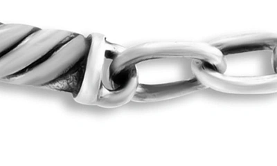 Samuel B. Sterling Silver Twisted Mixed Link Necklace In Silver