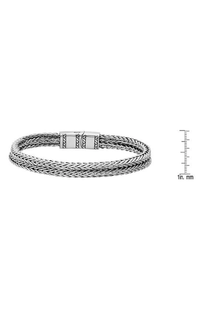 Shop Hmy Jewelry Stainless Steel Wheat Chain Bracelet In Metallic