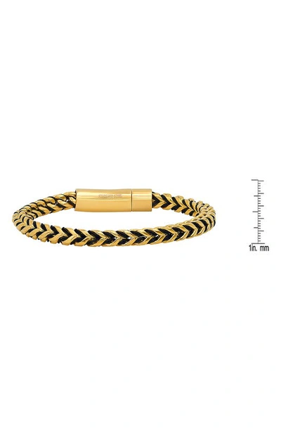 Shop Hmy Jewelry 18k Gold Plated Stainless Steel Wheat Chain Bracelet In Yellow