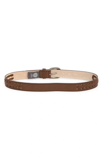 Shop Vince Camuto Burnished Lace Faux Leather Belt In Bark
