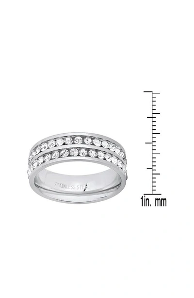 Shop Hmy Jewelry Crystal Double Row Band Ring In Metallic