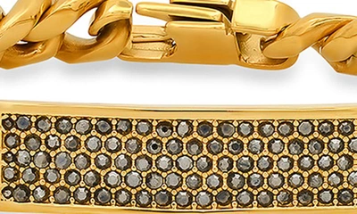 Shop Hmy Jewelry Crystal Pavé Bar Chain Bracelet In Gold