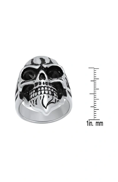 Hmy Jewelry Skull Ring In Metallic Silver
