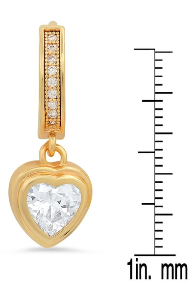 Shop Hmy Jewelry Heart Hoop Earrings In Gold