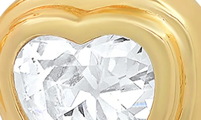 Shop Hmy Jewelry Heart Hoop Earrings In Gold