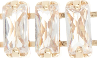 Shop Nordstrom Rack Baguette Cz Linear Drop Earrings In Clear- Gold