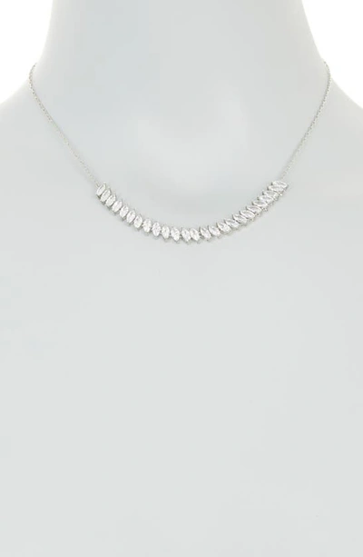 Shop Nordstrom Rack Angled Marquis Cz Frontal Necklace In Clear- Silver