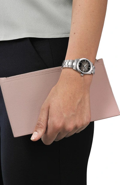 Tissot T-my Diamond Automatic Bracelet Watch & Leather Strap Gift Set, 29.3mm In Anthracite