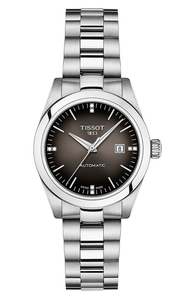 Tissot T-my Diamond Automatic Bracelet Watch & Leather Strap Gift Set, 29.3mm In Anthracite