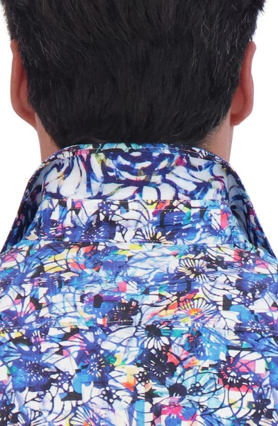 Robert Graham Abstract Floral Print Cotton Button-up Shirt In Blue Multi