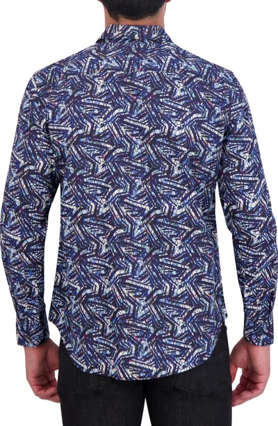 Robert Graham Morais Abstract Print Cotton Button-up Shirt In Purple Multi