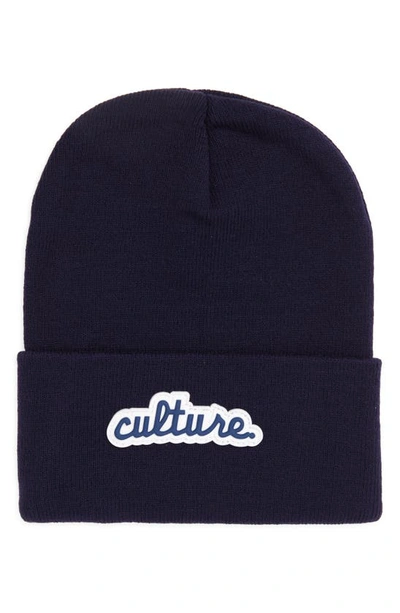 Shop A Life Well Dressed Culture Statement Beanie In Navy