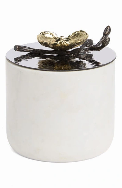 Shop Michael Aram Orchid Marble Candle In Silver