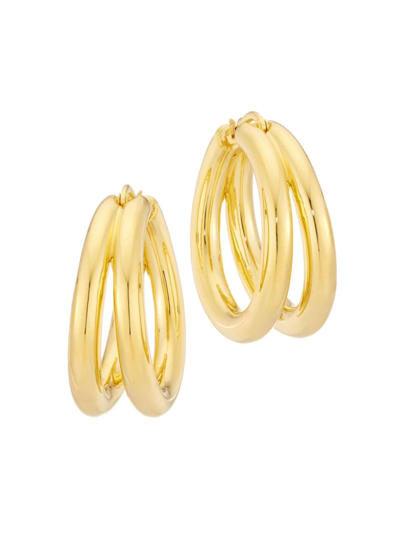 Shop Roberto Coin Women's Designer Gold 18k Yellow Gold Hoop Earrings