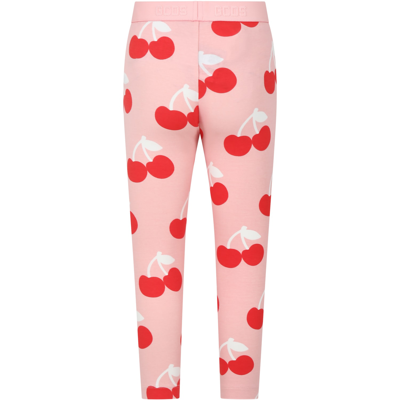 Shop Gcds Mini Pink Leggings For Girl With Cherries