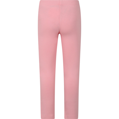 Shop Gcds Mini Pink Leggings For Girl With Logo