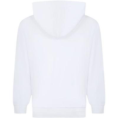 Shop Gcds Mini White Sweatshirt For Kids With Logo