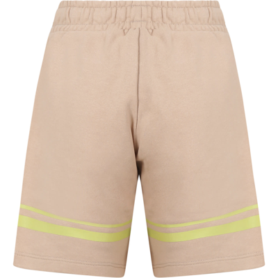 Shop Gcds Mini Beigesports Shorts For Boy With Logo