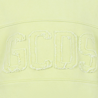 Shop Gcds Mini Yellow Sweatshirt For Kids With Logo