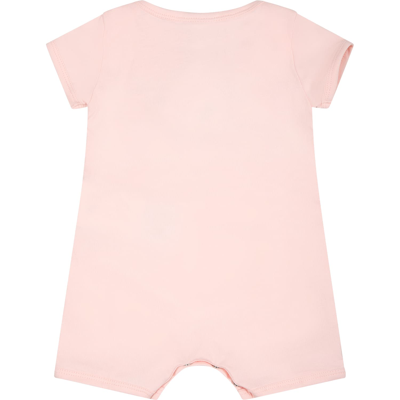 Shop Gcds Mini Jumpsuit For Babies With Logo In Pink