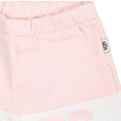 Shop Gcds Mini Pink Sports Shorts For Babies With Logo
