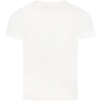 Shop Versace White T-shirt For Girl With Medusa And Logo