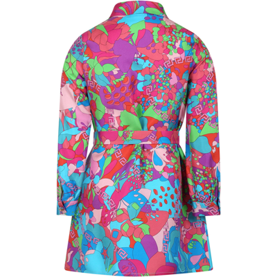 Shop Versace Multicolor Dress For Girl With Print