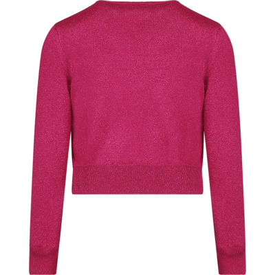 Shop Versace Fuchsia Sweater For Girl With Logo