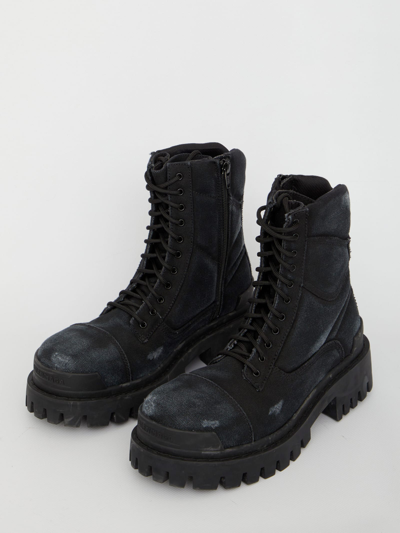 Shop Balenciaga Combat Strike L20 Boots In Black