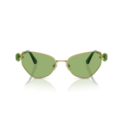 Shop Swarovski Sk7003 4004/2 Sunglasses In Oro E Verde
