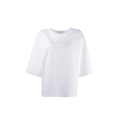 Shop Philosophy Di Lorenzo Serafini Philosophy Oversized Logo T-shirt In White