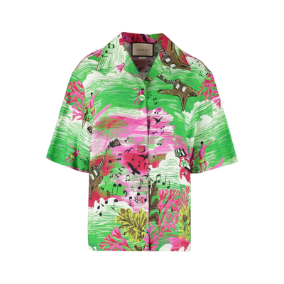 Shop Gucci Love Parade Shirt In Green