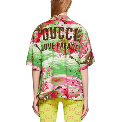Shop Gucci Love Parade Shirt In Green