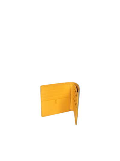 Shop Burberry Check Motif Sage Green/ Yellow Wallet
