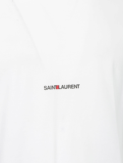 Saint Laurent Logo-print Cotton T-shirt In White