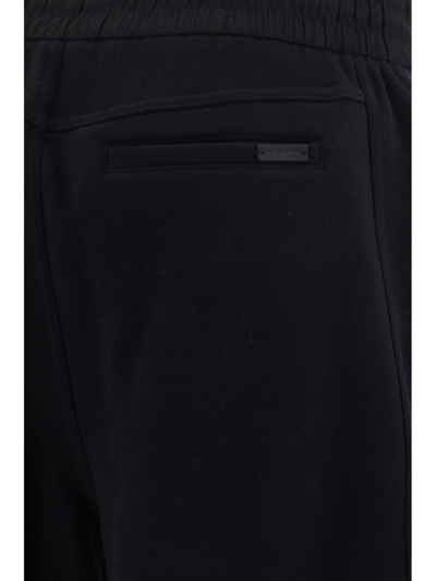 Saint Laurent Logo Cotton Shorts In Noir/naturel