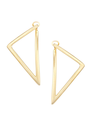 Shop Roberto Coin Women's 18k Yellow Gold Medium Triangular Hoop Earrings